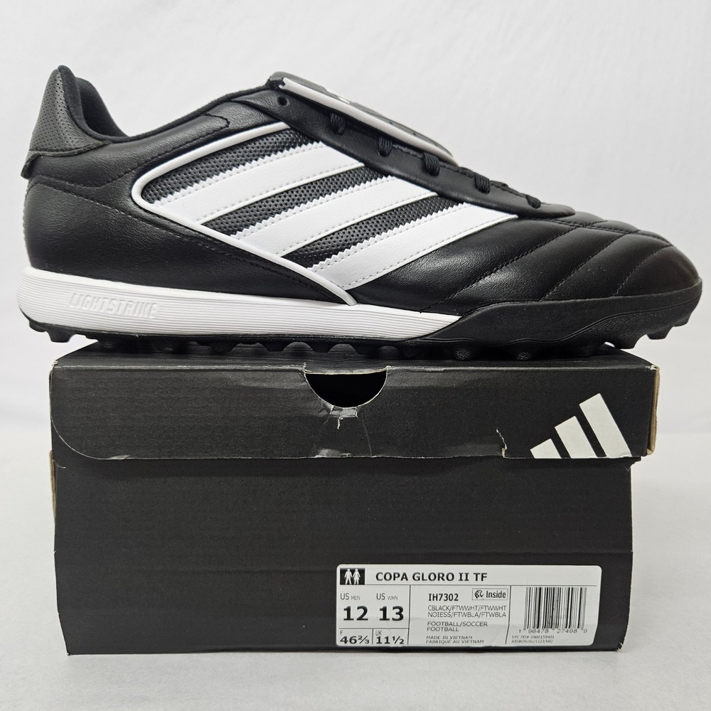 Adidas Copa Gloro II TF Soccer Cleats IH7302 Core Black White Men's Size 12